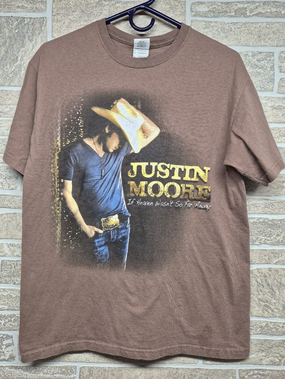 Brown Graphic Tee - Men's Country Music Shirt Justin Moore Size M